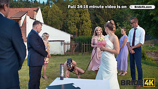 BRIDE4K. Blonde bride with natural tits enjoyed a good fuck on her kinky wedding