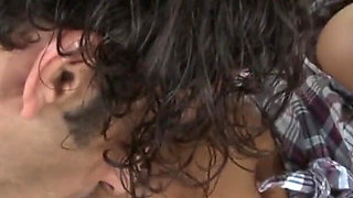 Brunette farm girl got into an anal fuck outdoor after a fight