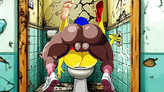 Married Housewife Gets Fucked In A Public Dirty Restroom. Cartoon. Simpsons Parody.
