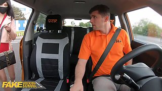 Faux driving school Lady Dee sucks instructor’s disinfected burning shaft