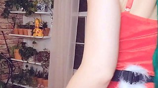 Amateur striptease and Solo masturbation
