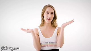 Girlsway naughty Cadence Lux slaps girlfriend while being fingerblasted