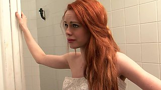 Cheating Wives Scene-1 redhead Bride Ella Hughes Fucked in the Bathroom with the Guests Outside