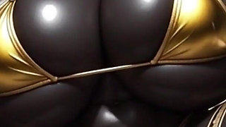 African Woman Sexy Pose in Jungle with Music (ai Animation)