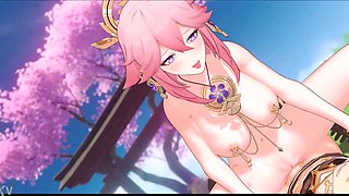 Yae Miko (Genshin Influence) Anime porn Hard-core