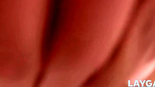 Blonde babe masturbates with a dildo after the beach.