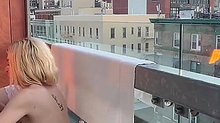 Crazy Public Orgasm on Highrise Balcony