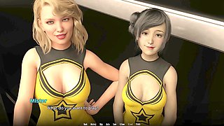 Busty babe ready to play in a visual novel adventure