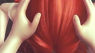 Red Head Ariella Oral Sex Blowjob and Cumshot - Sexy Anime Girl Sucks Cock in Honey Select 2 3D Animation Hentai