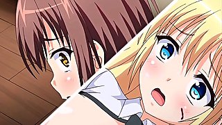 Cute young babes satisfy their sexual urges in hentai action