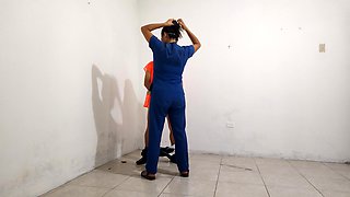 Real Hot Nurse Talks to Hospital Sweeper and Then Fucks Him