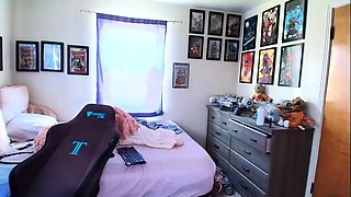 Big tits ebony shemale ShaSha solo masturbation in bed