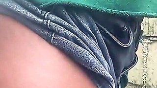 Teasing Outdoors in Short Skirt Rubbing My Pussy