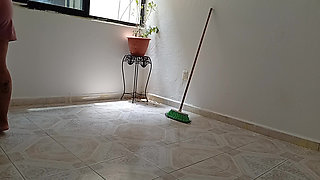 I left recording the cell phone while Mrs. BBW did the cleaning in apartment 1