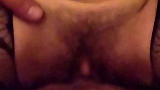 Quickly Fucked the Neighbor's Wife's Hairy Cunt in the Kitchen.