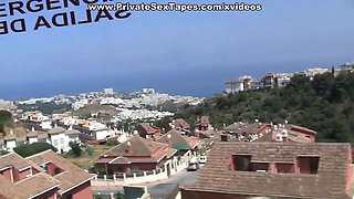 My girlfriend slut does BJ in a cable car scene 1