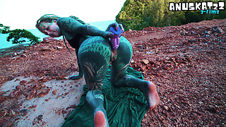 I Masturbate Outside My Anal Hole with Dildo Until I Need to Pee