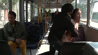 Sexy babe fucked in bus and park