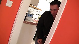 Sneaky Nika Noire and Sledge Hammer at big tits trailer