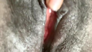 Spreading My Black Pussy Rubbing My Clit