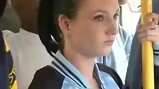 Asian guys fuck white cheerleader on bus