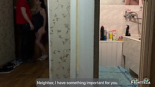 A Neighbor Fucked Me in the Mouth While My Husband Was Washing in the Shower