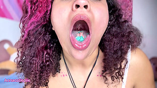 Asmr Close-up Mouth Eating Gummy Worms and Talking About Swallowing You