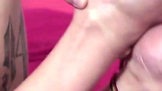 Geek Girl in Sexy Footjob!