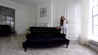 Radiant Busty Blonde Sexy Striptease