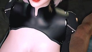 3D Big Boobs Slut with Short Blonde Naked Her Boobs