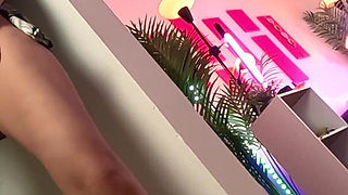 Amazing Stocking Fetish with Her Femboy with Amazing Scene!