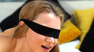 Blindfolded teen Ivi Rein sucking dick