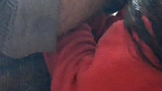 Blowjob Given by Sisters in Law Boobs Pressing