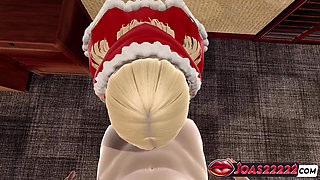 Christmas Elf Making Hottes Blowjob For Big Dick On A Bed 3D Animation Porn