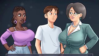 Misskitty2k undresses in the summertime saga as the music teacher