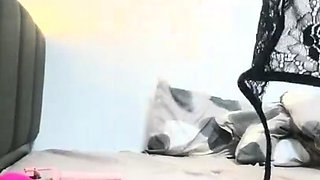 Blonde tight pussy babe solo toy fun in glamour masturbation