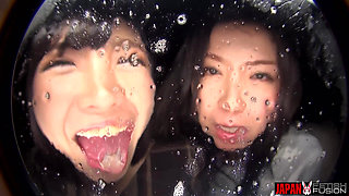 POV Spit Frenzy: 2 Tongues, 1 Lens, You Overwhelm in Saliva as Tsubaki Kato & Iori Tease You with Their Dripping Mouths.