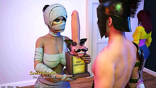 Winning sexy babes get down with animated fantasies