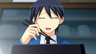 Uncensored Hentai: Sexy Slim Busty Babes Compete For The Right To Try the Dick Of Their Classmate