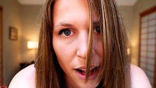 Beautiful Brunette Big Boobs Rides Fake Cock