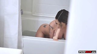 Filmed my Big Boobs step-mother masturbating with a sex toy