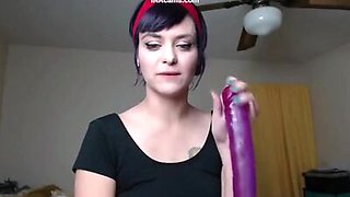 OMG THAT PERFECT ASS and She Swallows 12 Inch Dildo