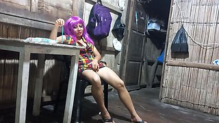 Delicious Housewife Touches Her Tits and Vagina When the Boss Is Away From Home
