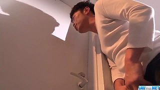 Tsubasa Takanashi's tight pussy filled with jizz after a rough fuck session