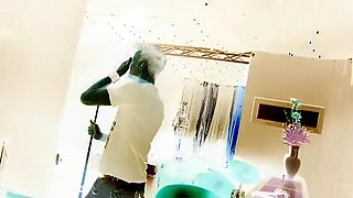 Horny brunette getts facial after BDSM play: Blowjob, Cowgirl  Missonary Porn