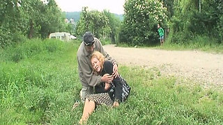 Horny Old Dude Fucking His Wife and a Sexy Teen