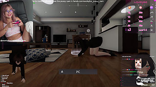 Masturbating and Playing a Naughty Hentai Girl Game