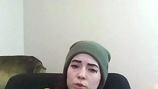Lovely Amateur teen brunette masturbating outdoor