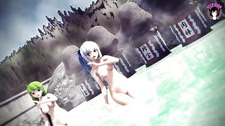 Hot Spring With My Cute Sisters - Dance (3D HENTAI)