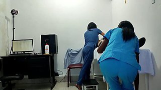 IT HAPPENED AT THE CLINIC!! A FEMALE DOCTOR AND NURSE SEDUCE A PATIENT. THEY FUCK HIM ON THE STRETCHER